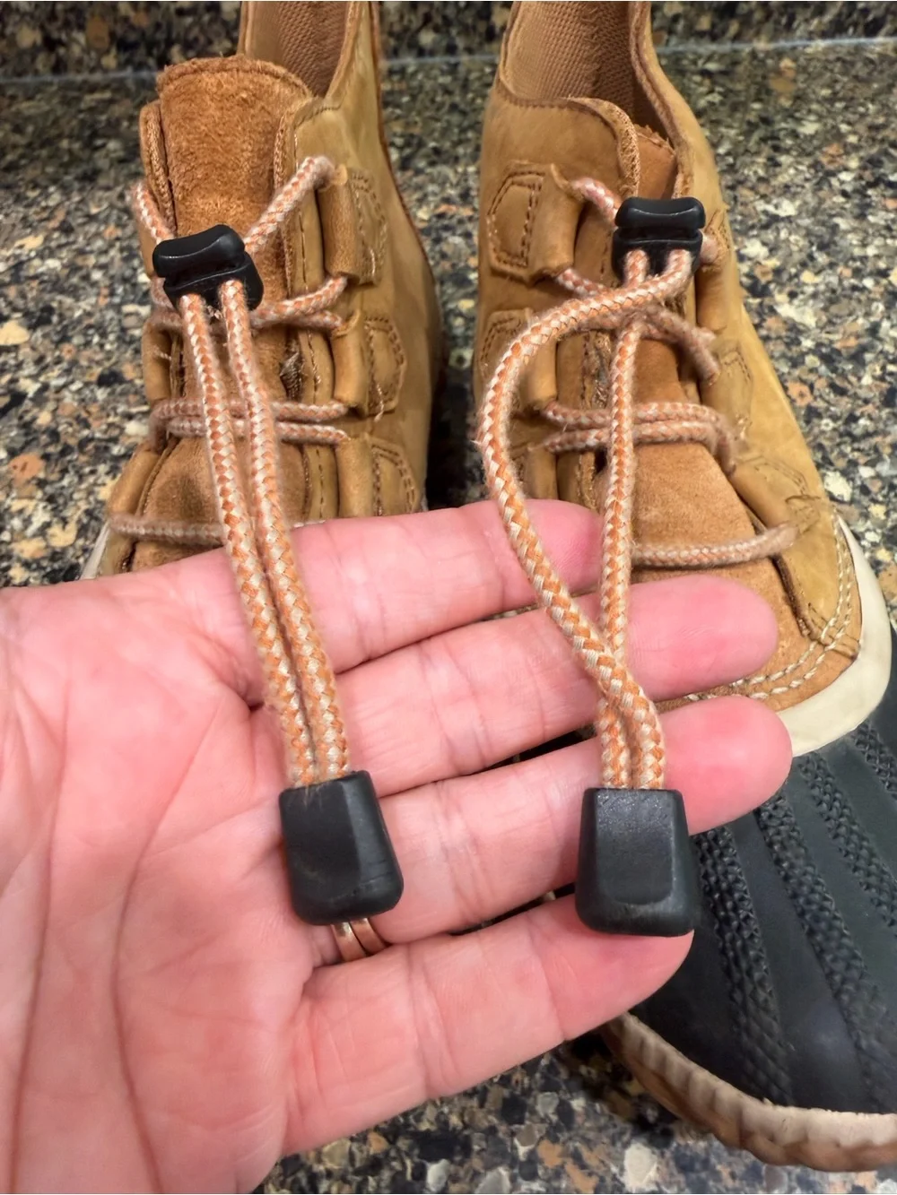 Sorel Two-Tone Brown and Black Duck Boots size 4